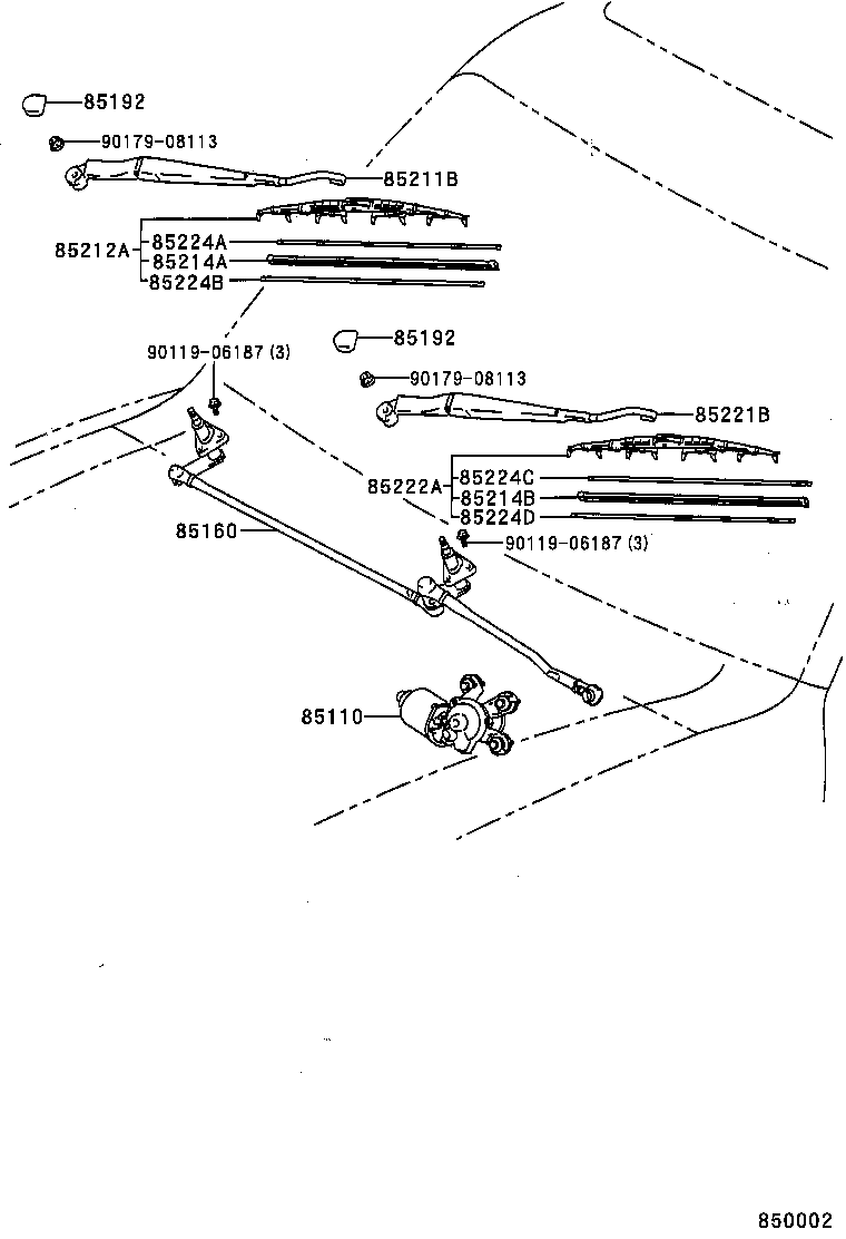 TOYOTA 8522260140 - Stikla tīrītāja slotiņa ps1.lv