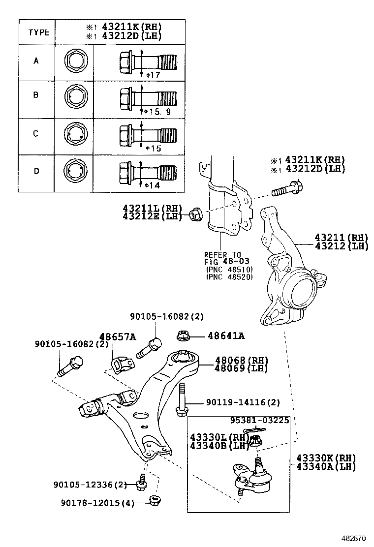 TOYOTA 48068-58010 - Neatkarīgās balstiekārtas svira, Riteņa piekare ps1.lv