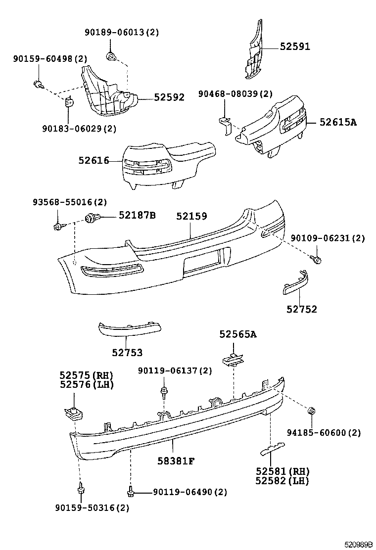 TOYOTA 58381-0D020 - Spoilers ps1.lv