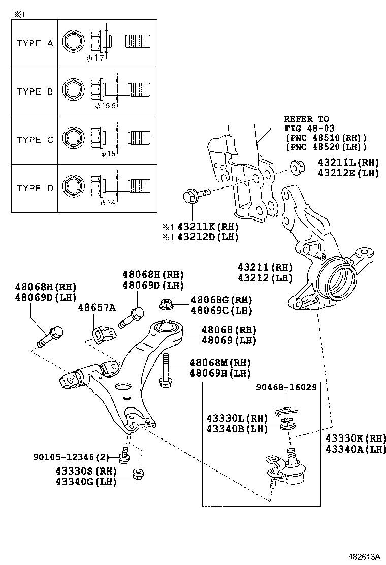 TOYOTA 48068-48041 - Neatkarīgās balstiekārtas svira, Riteņa piekare ps1.lv