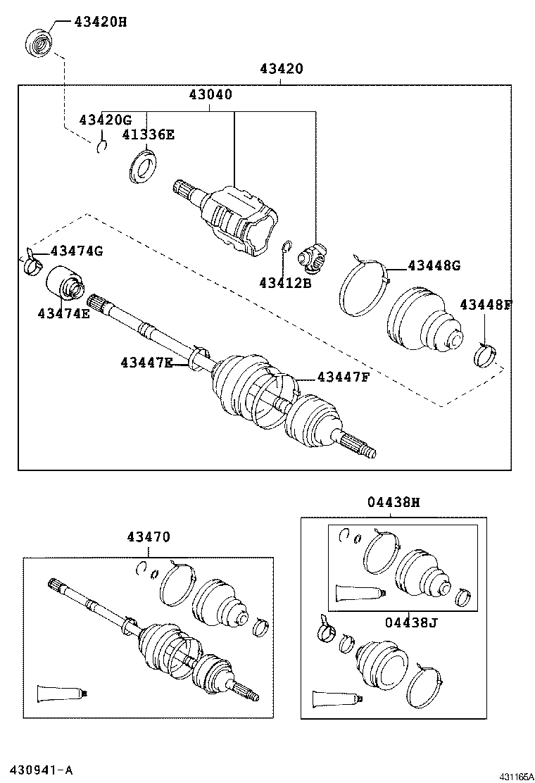 TOYOTA 43470-09N40 - Šarnīru komplekts, Piedziņas vārpsta ps1.lv