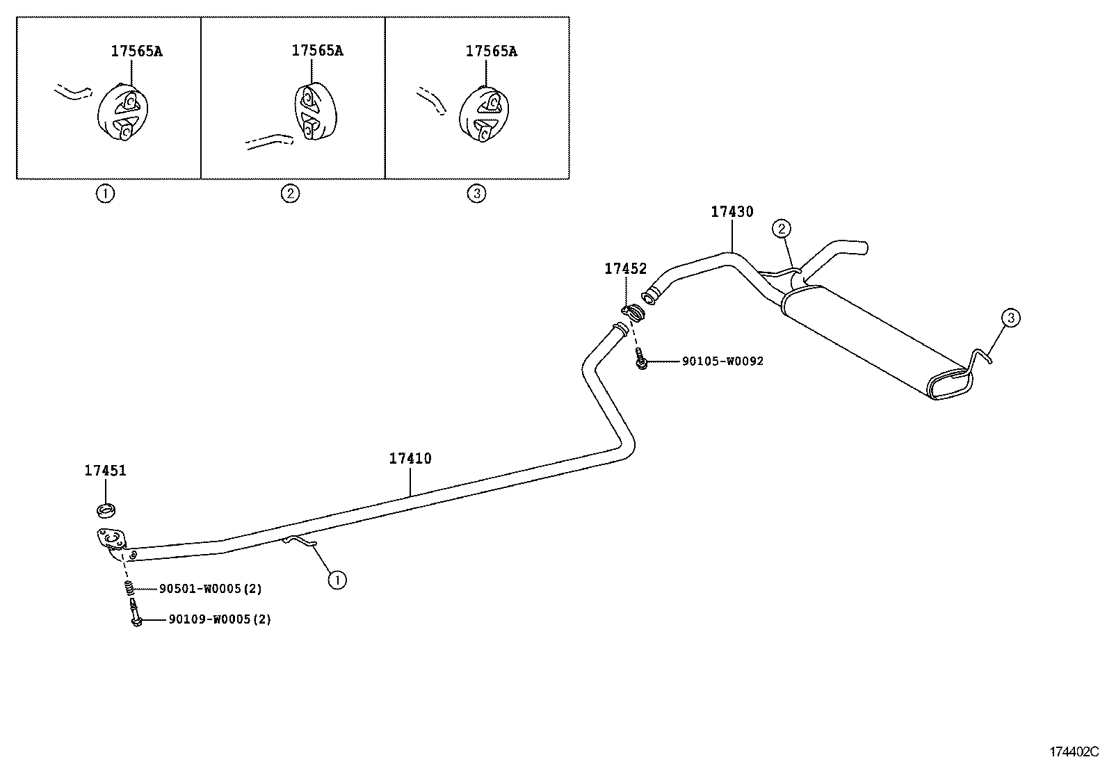 TOYOTA 90461-W0001 - Savienojošie elementi, Izplūdes gāzu sistēma ps1.lv