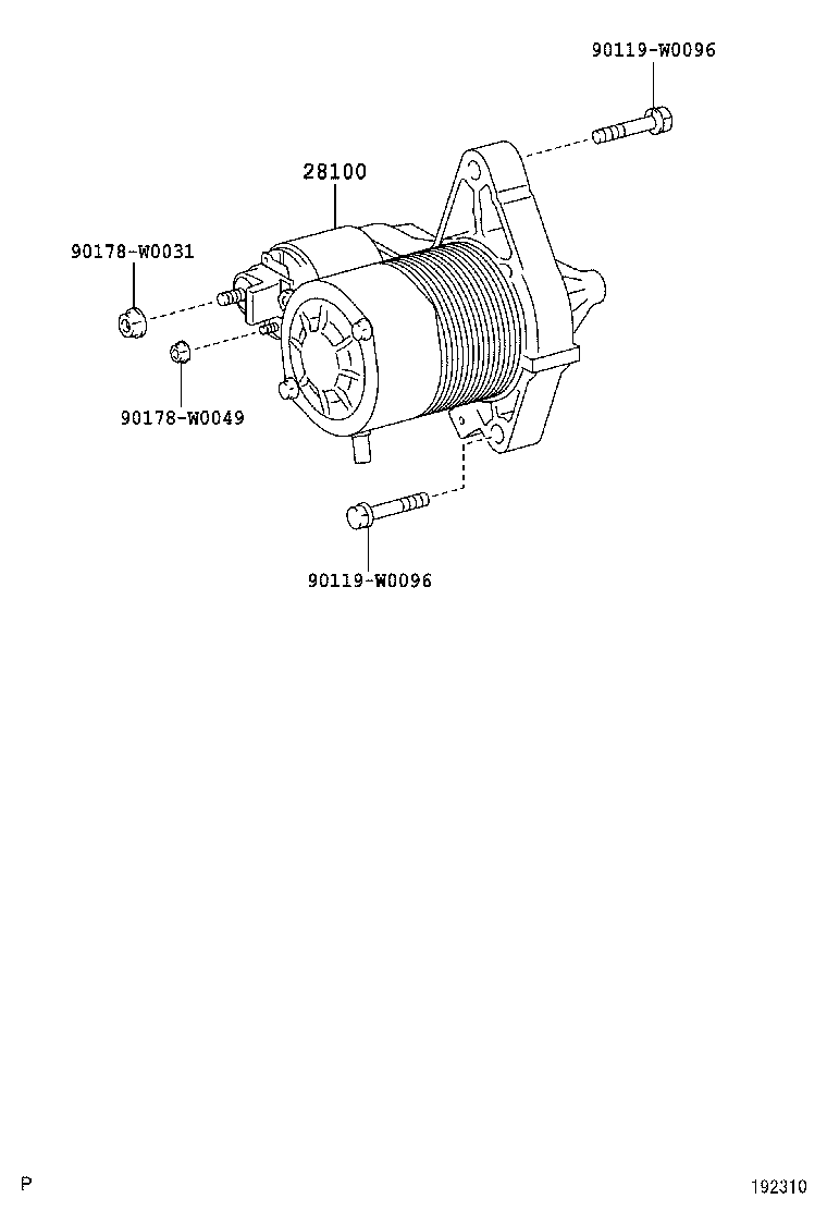 TOYOTA 28100-0Q012 - Starteris ps1.lv