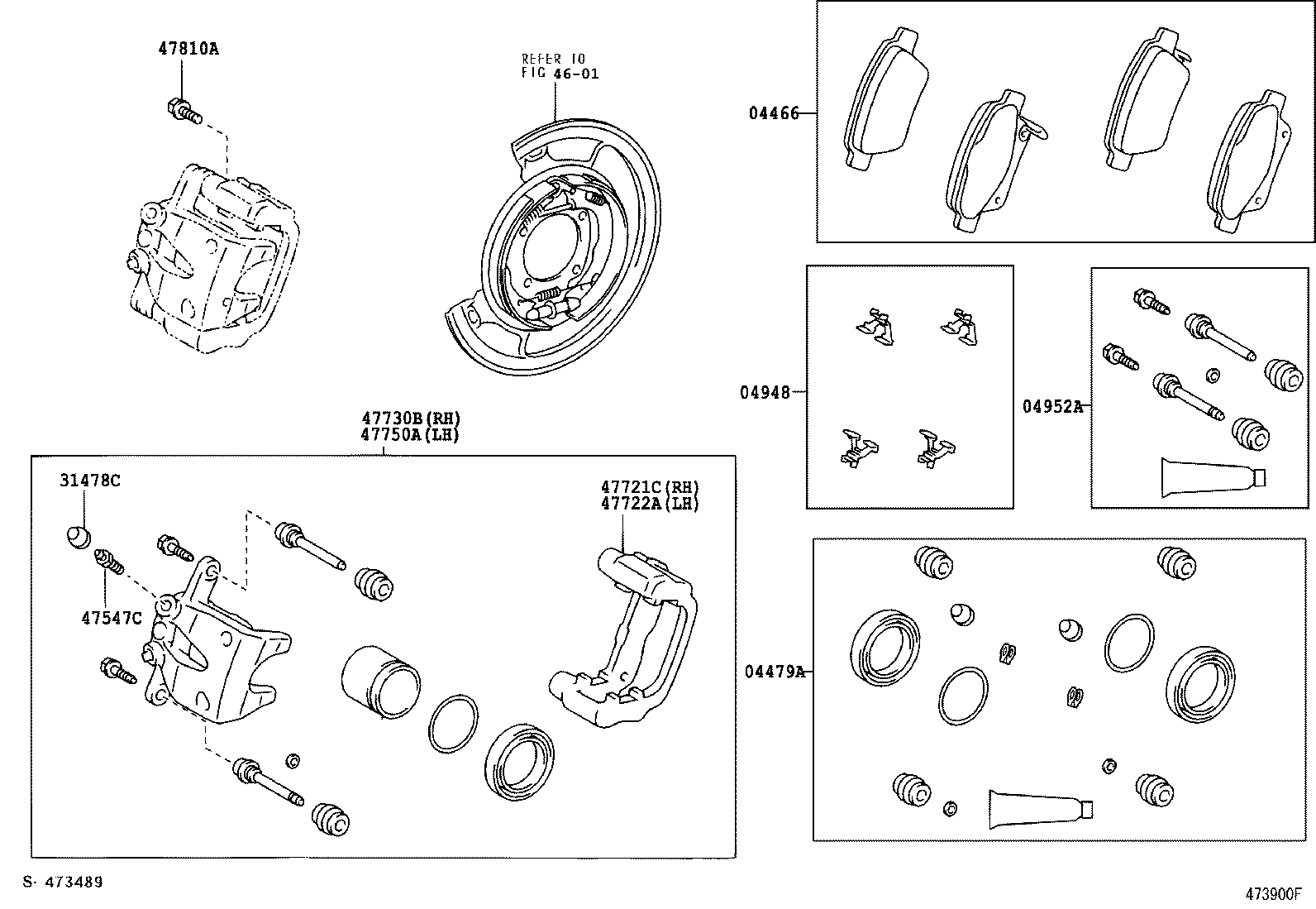 Daihatsu 04948-05010 - Piederumu komplekts, Disku bremžu uzlikas ps1.lv