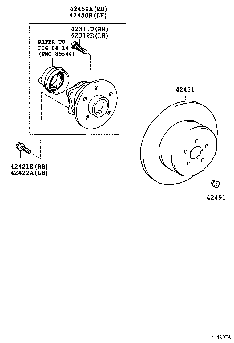 TOYOTA 424500F010 - Riteņa rumbas gultņa komplekts ps1.lv