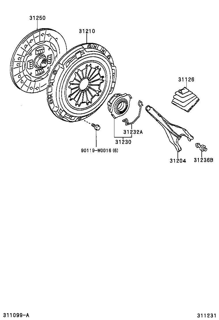 TOYOTA 31250-05101 - Sajūga disks ps1.lv