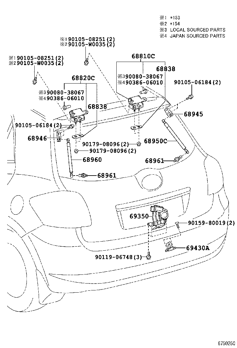 TOYOTA 68960-02081 - Gāzes atspere, Bagāžas / Kravas nodalījuma vāks ps1.lv