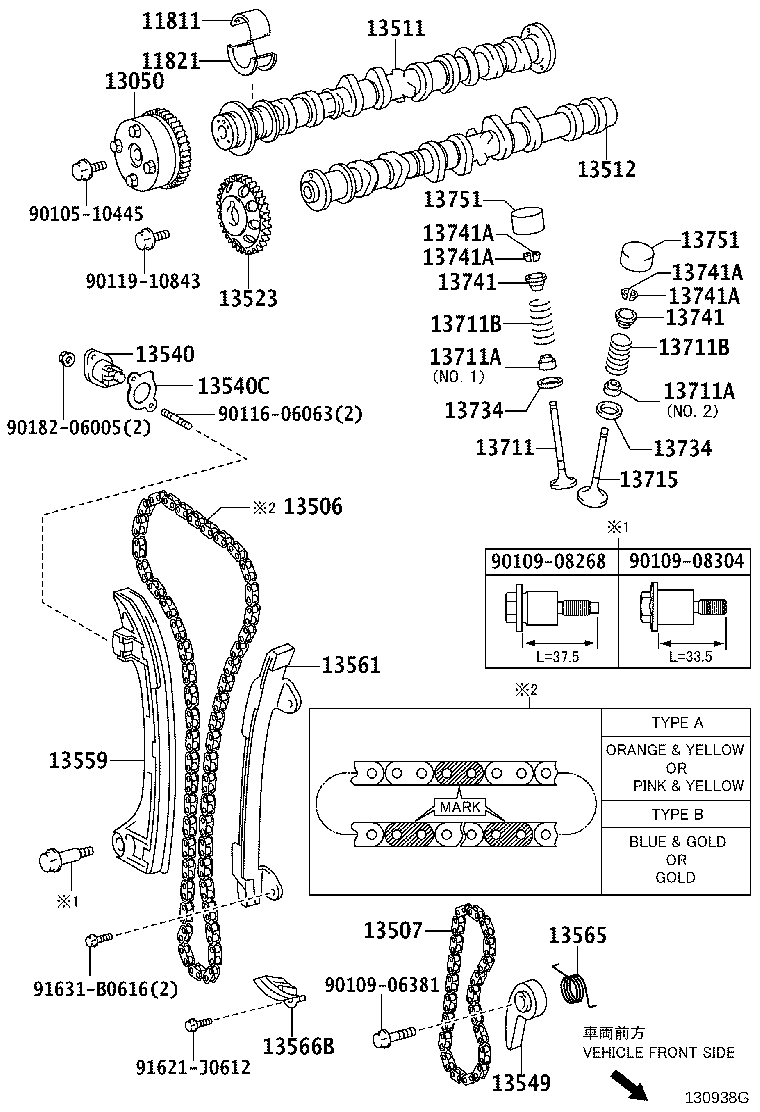 TOYOTA 13050-28021 - Sadales vārpstas piedziņas ķēdes komplekts ps1.lv