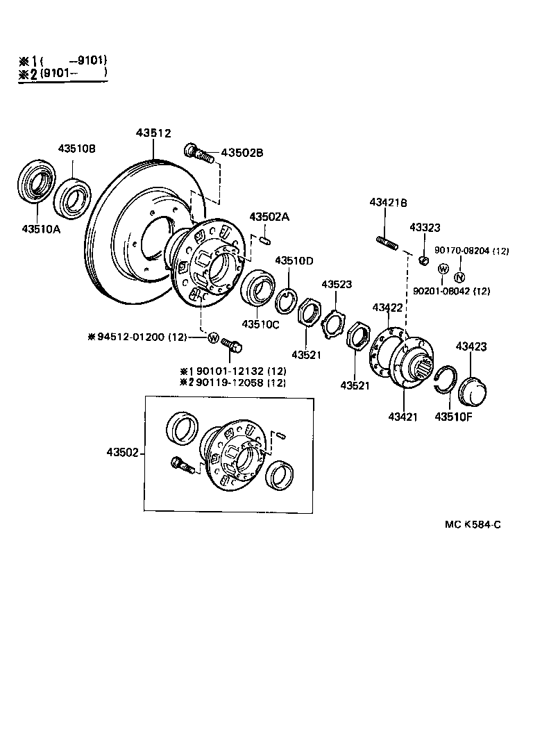 TOYOTA 90520-31001 - Riteņa rumbas gultņa komplekts ps1.lv