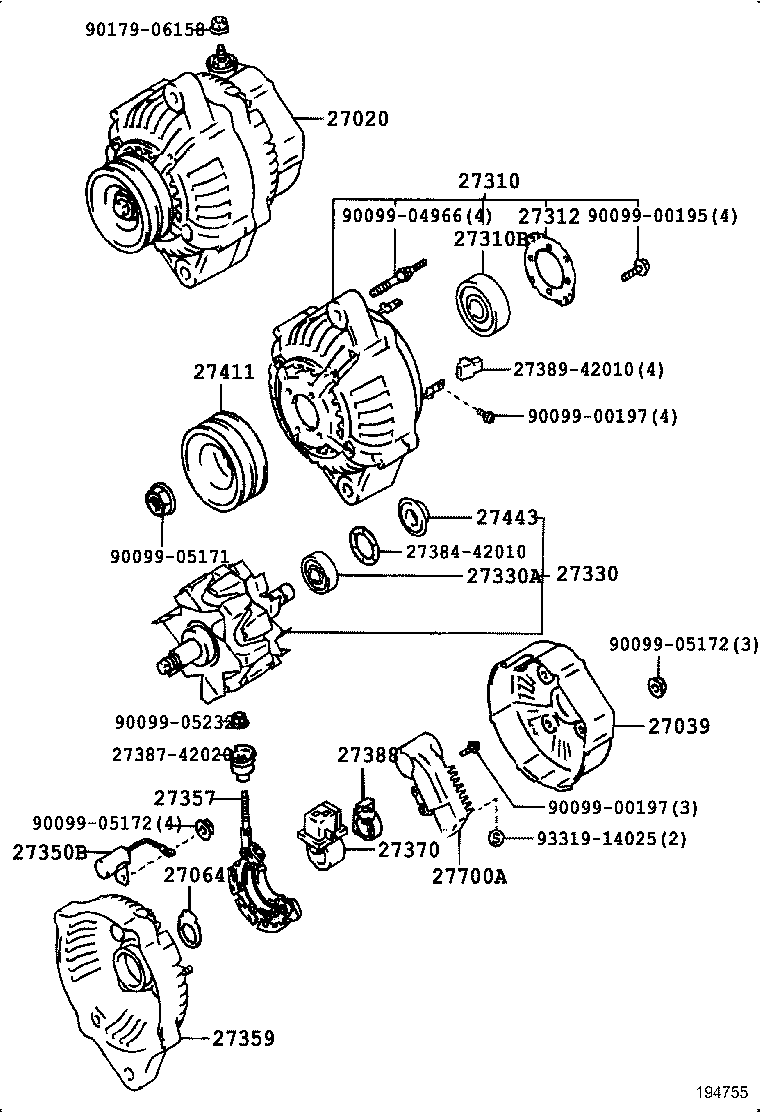 TOYOTA 27060-17171 - Ģenerators ps1.lv