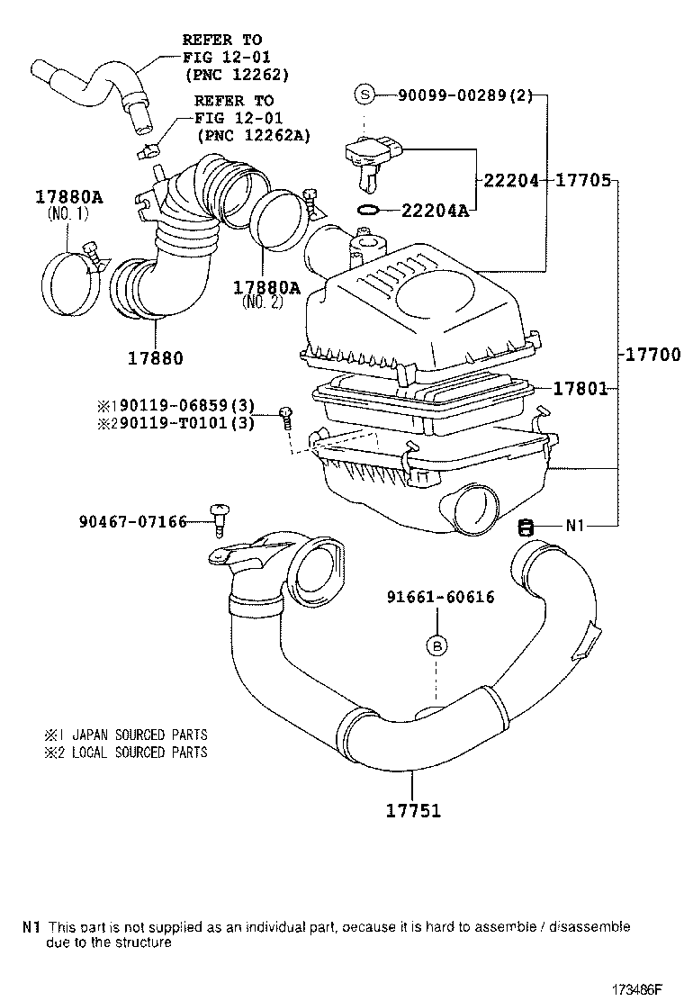 TOYOTA 17700-21070 - Gaisa filtrs ps1.lv