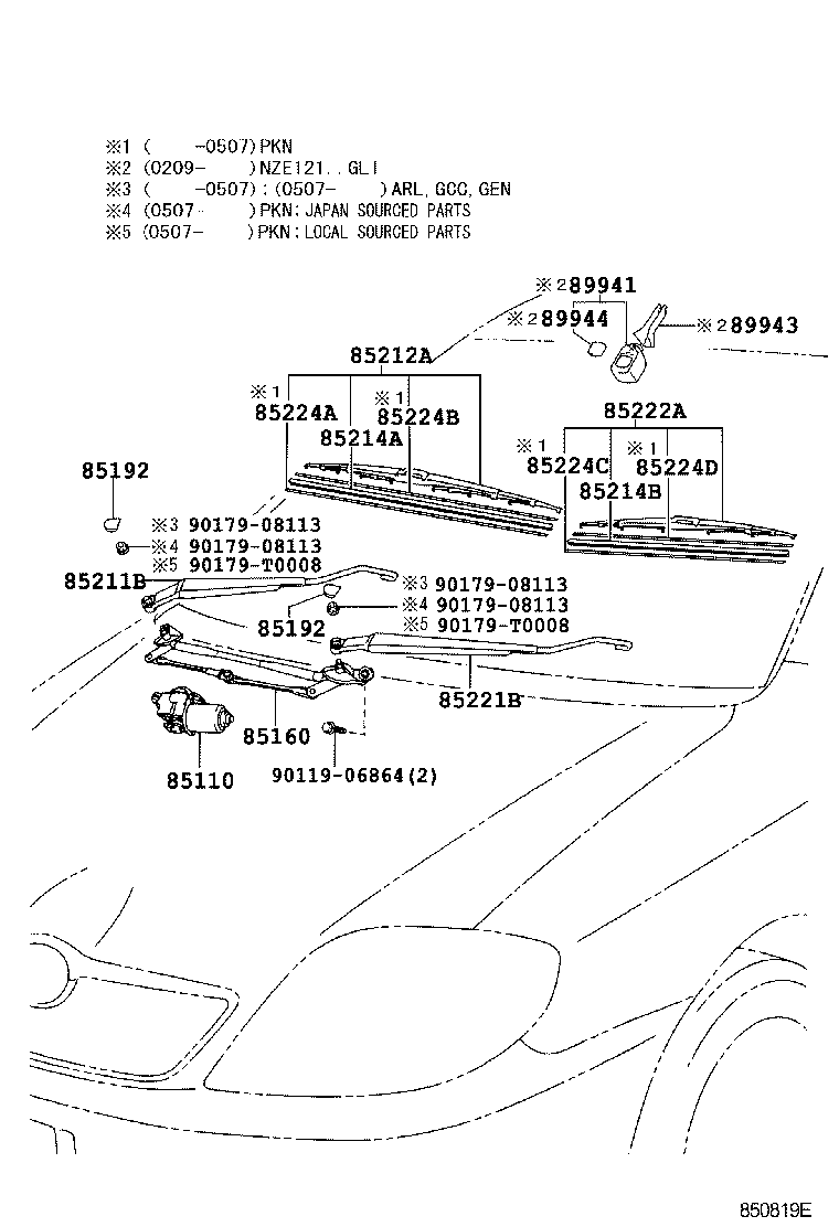 TOYOTA 85212-12340 - Stikla tīrītāja slotiņa ps1.lv