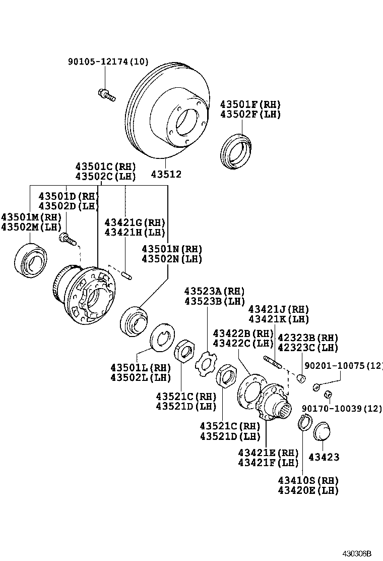 TOYOTA 43503-69015 - Riteņa rumbas gultņa komplekts ps1.lv