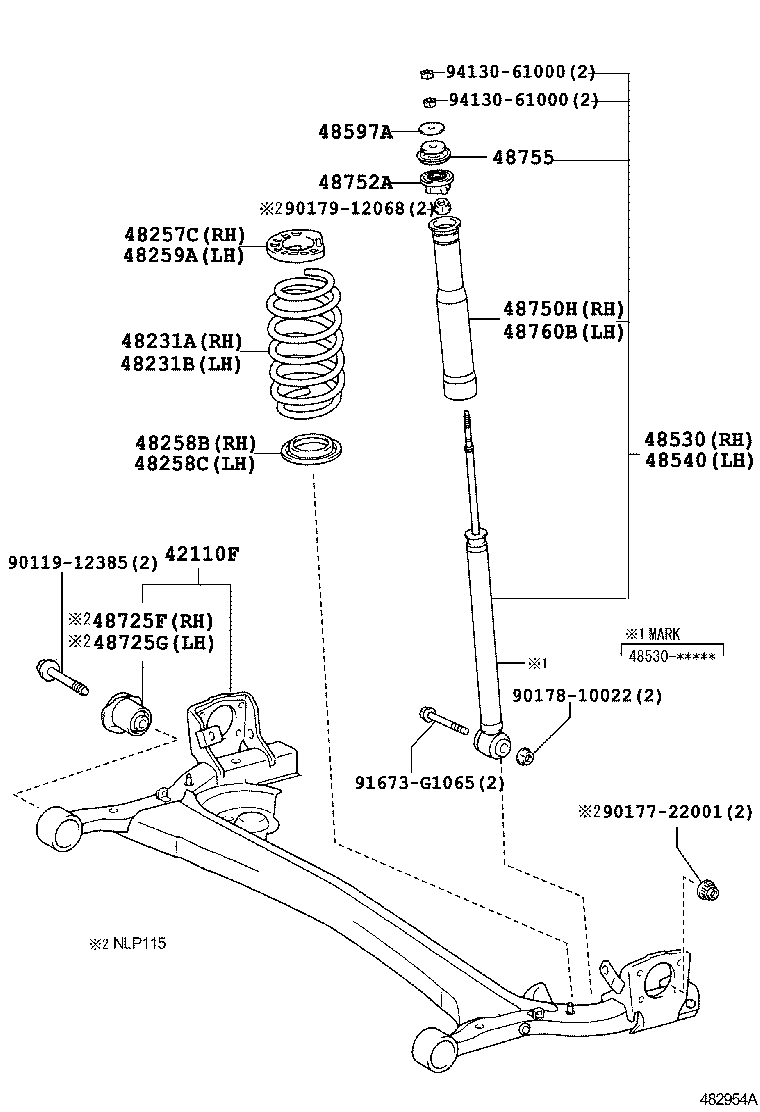 TOYOTA 4875052110 - Putekļu aizsargkomplekts, Amortizators ps1.lv