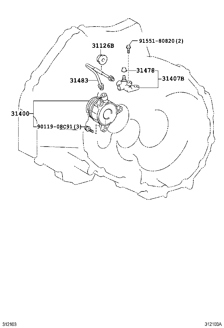 TOYOTA (FAW) 3140059015 - Centrālais izslēdzējmehānisms, Sajūgs ps1.lv