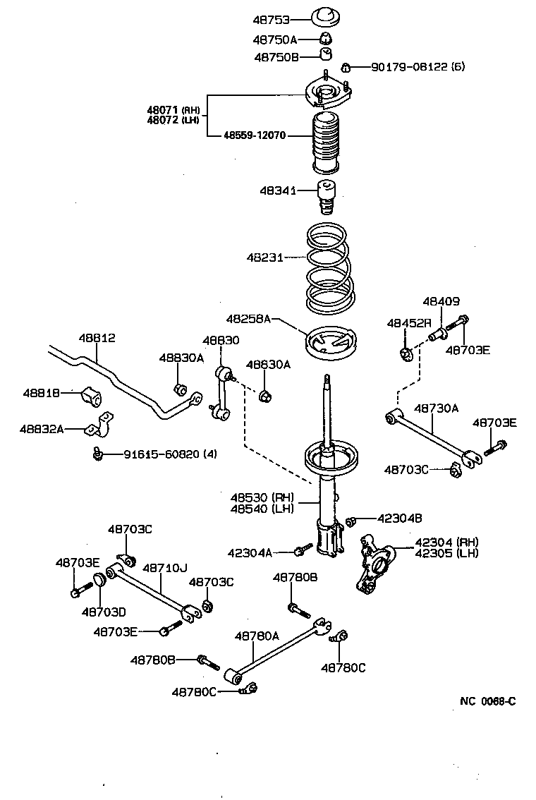 TOYOTA 4853012410 - Amortizators ps1.lv