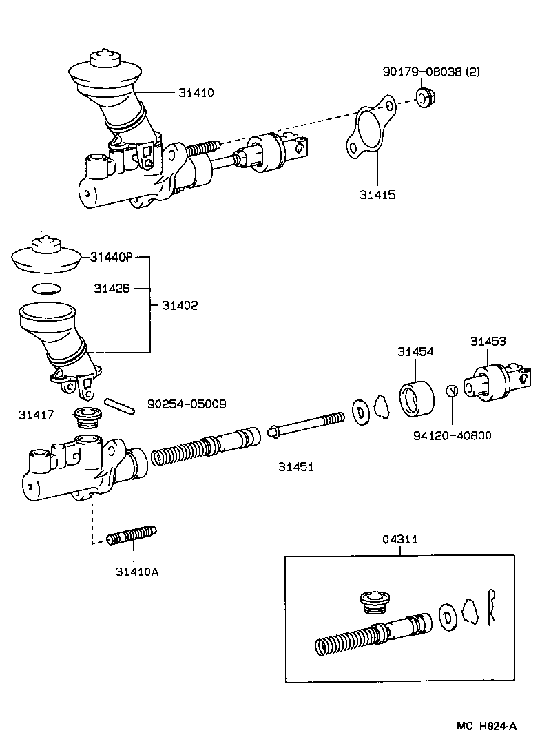 TOYOTA 04311-12060 - Remkomplekts, Sajūga galvenais cilindrs ps1.lv