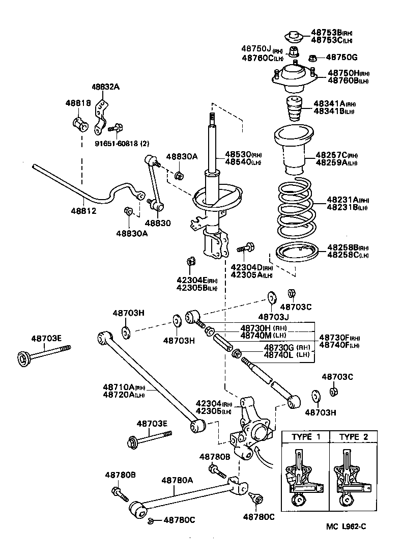 TOYOTA 4230406010 - Piekare, Šķērssvira ps1.lv