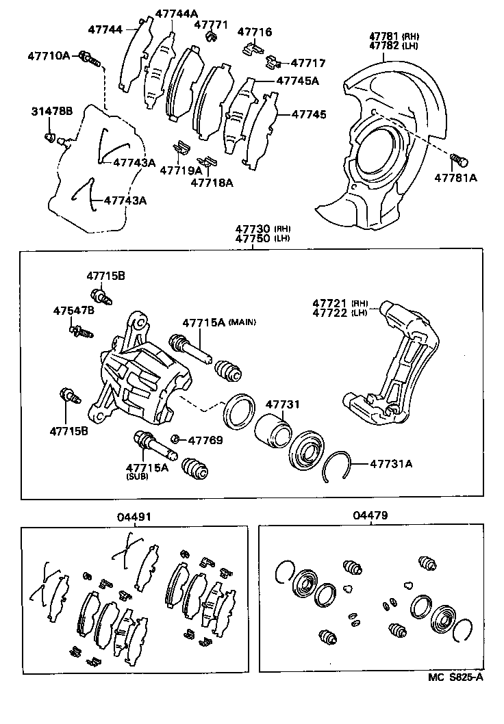 TOYOTA 4771506010 - Vadīkla, Bremžu suports ps1.lv