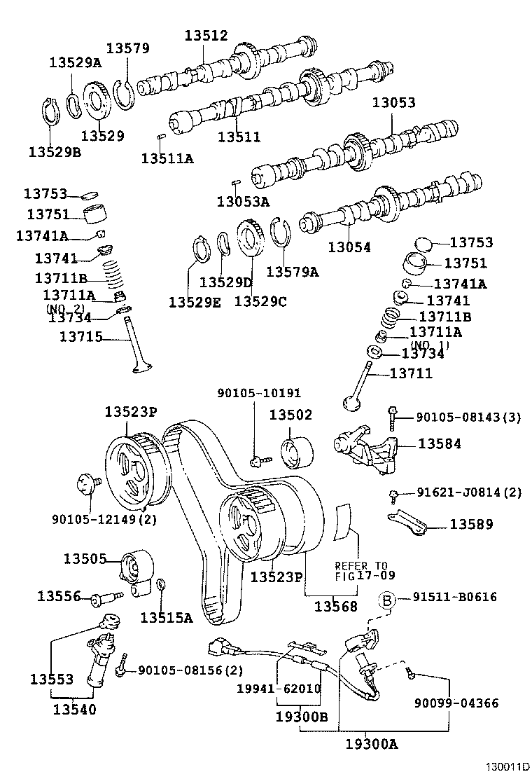 TOYOTA 13505-62070 - Spriegotājrullītis, Gāzu sadales mehānisma piedziņas siksna ps1.lv