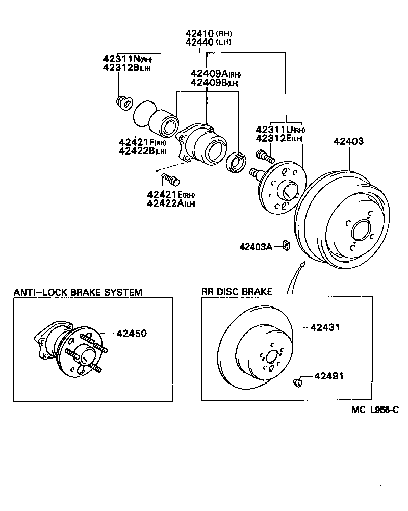 LEXUS 4240933010 - Riteņa rumbas gultņa komplekts ps1.lv