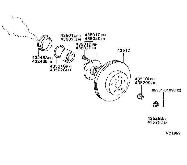 TOYOTA 43502-33010 - Riteņa rumbas gultņa komplekts ps1.lv