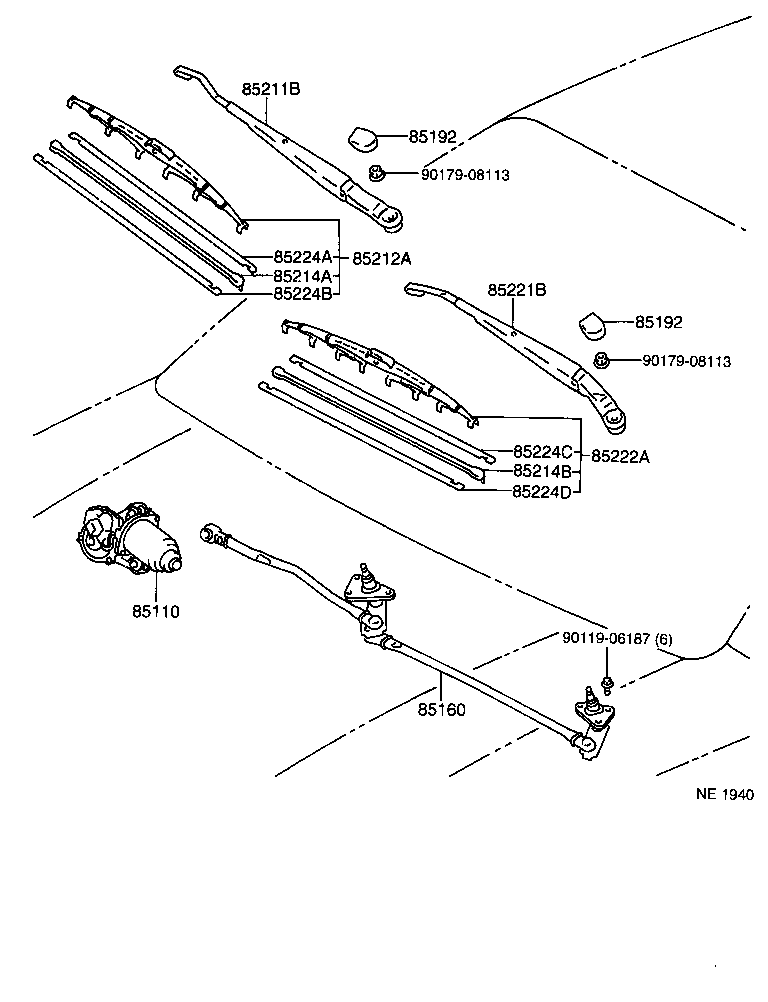 TOYOTA 8522210250 - Stikla tīrītāja slotiņa ps1.lv