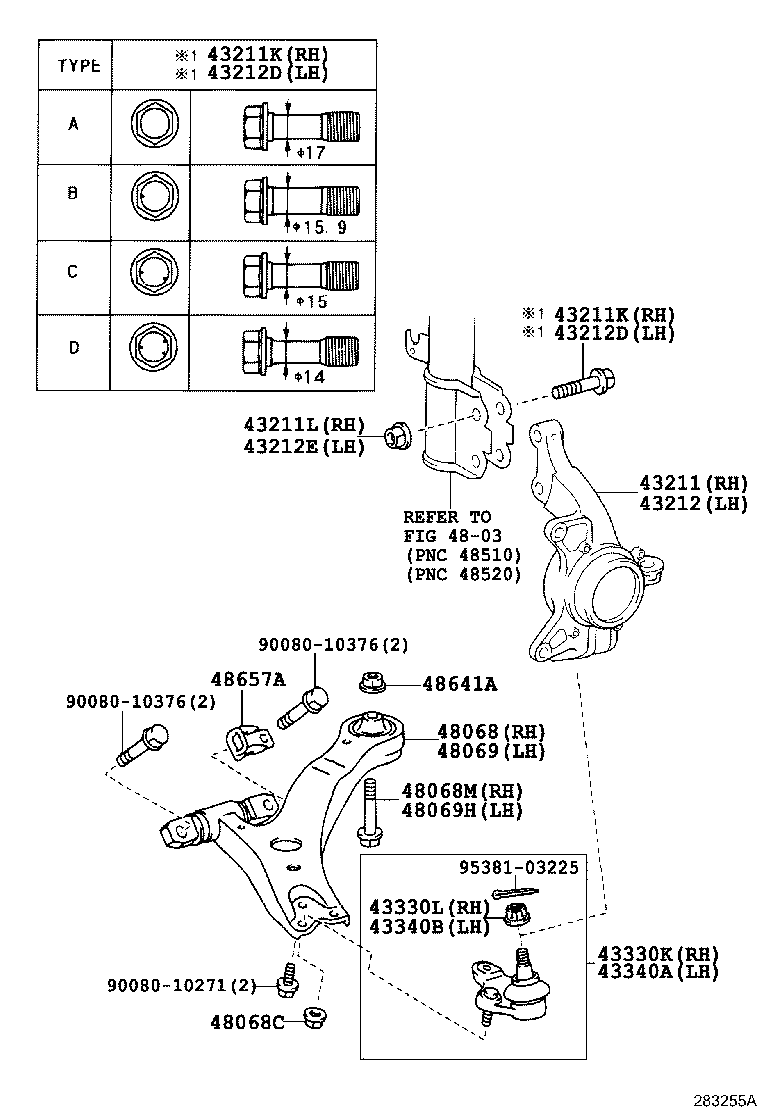 LEXUS 48068-06150 - Neatkarīgās balstiekārtas svira, Riteņa piekare ps1.lv