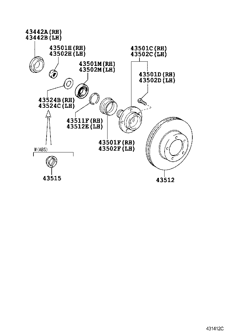 TOYOTA 90311-T0010 - Riteņa rumbas gultņa komplekts ps1.lv