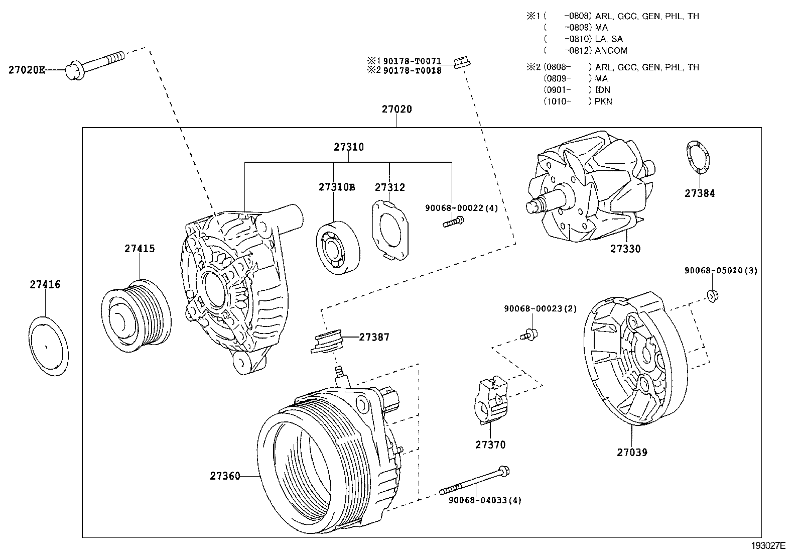 TOYOTA 27060-0L021 - Ģenerators ps1.lv