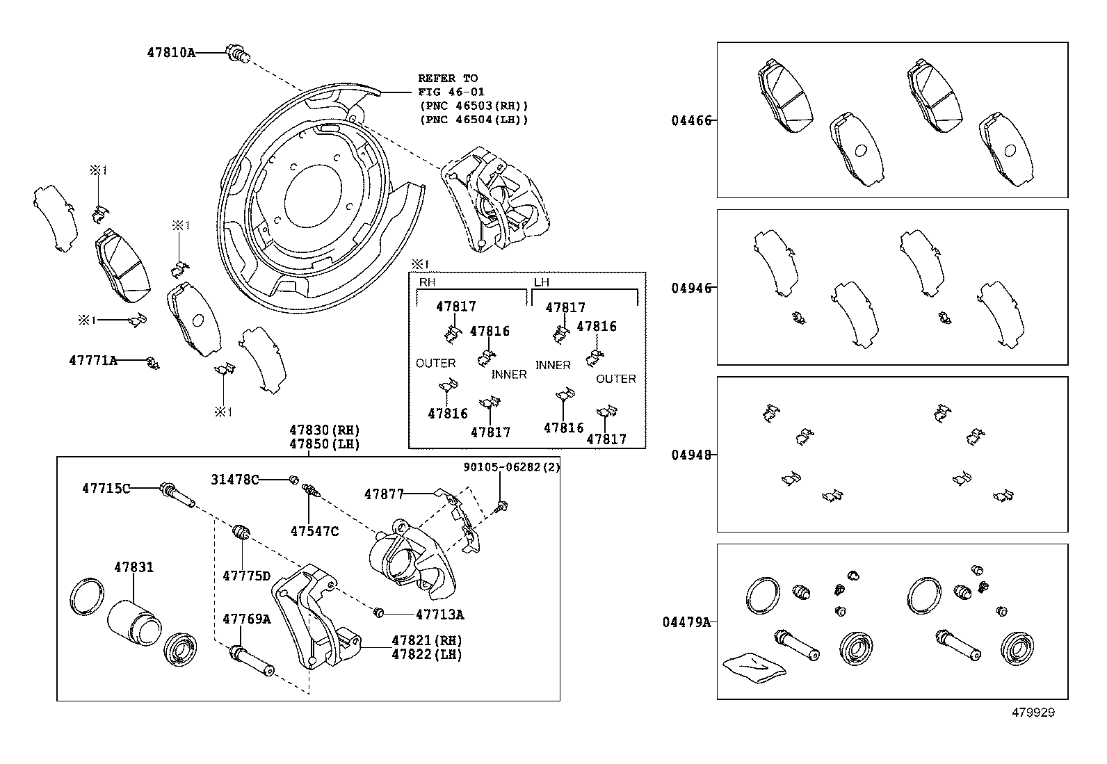 TOYOTA (FAW) 0446660120 - Bremžu uzliku kompl., Disku bremzes ps1.lv