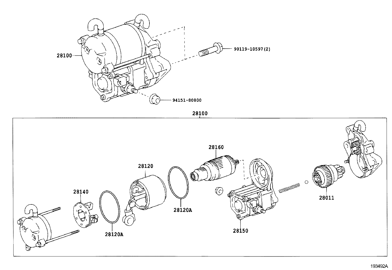 TOYOTA 28100 50090 - Starteris ps1.lv