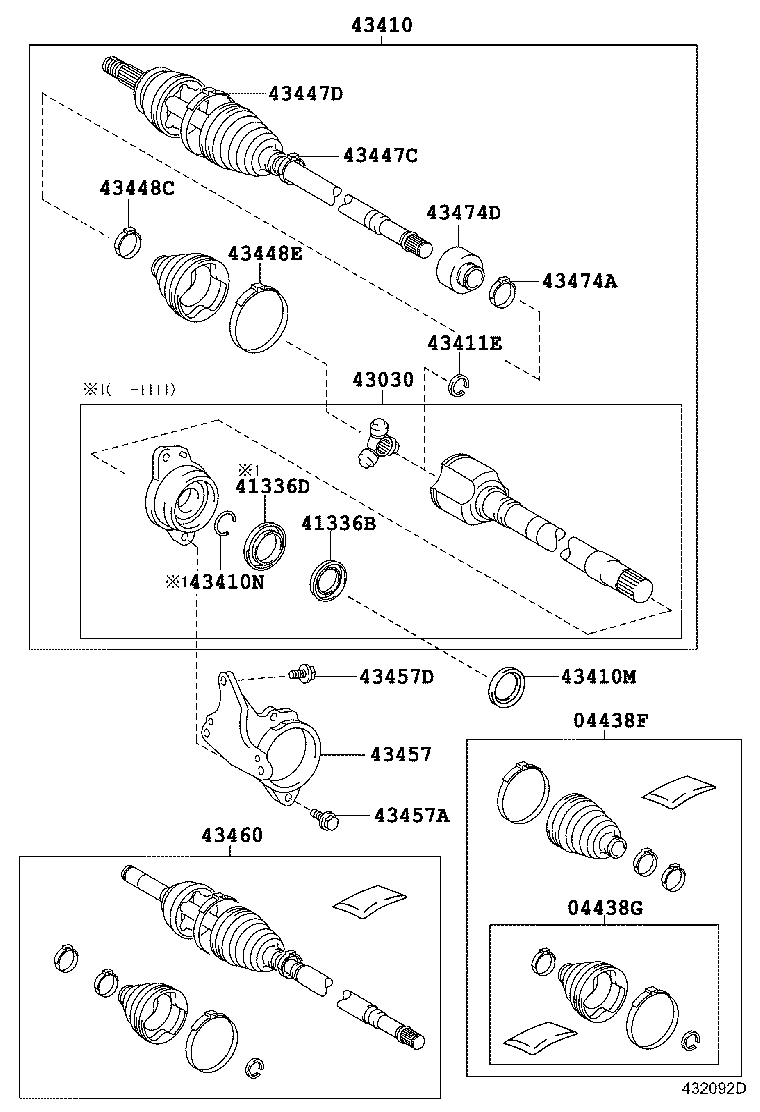 TOYOTA 4347080209 - Šarnīru komplekts, Piedziņas vārpsta ps1.lv