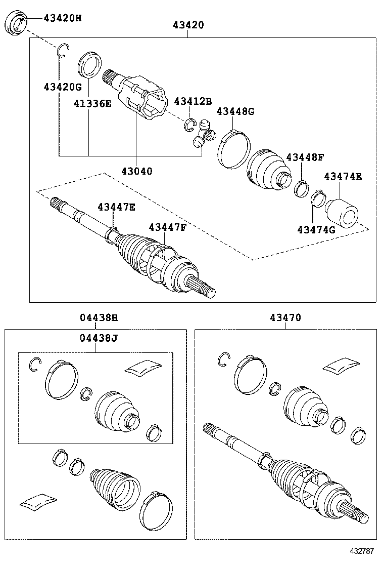 TOYOTA 43470-80220 - Šarnīru komplekts, Piedziņas vārpsta ps1.lv