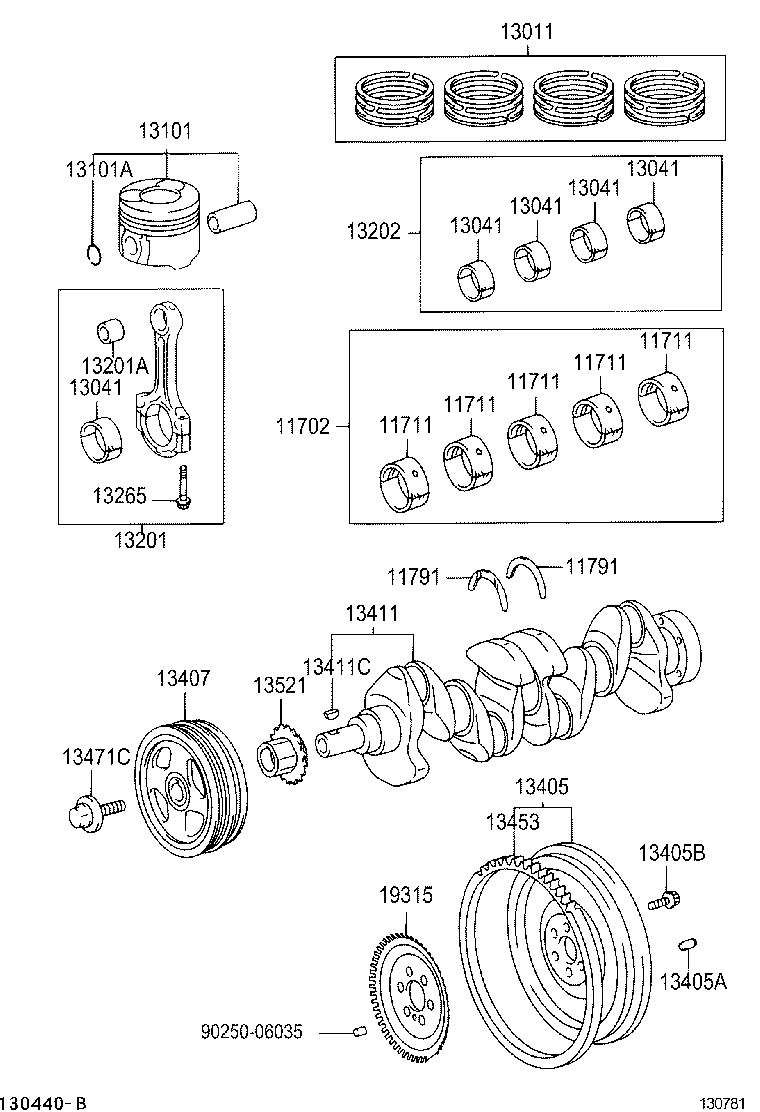 TOYOTA 13521-33020 - Sadales vārpstas piedziņas ķēdes komplekts ps1.lv