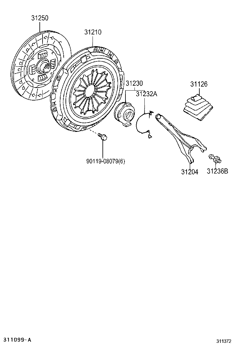 TOYOTA 31250-12460 - Sajūga disks ps1.lv