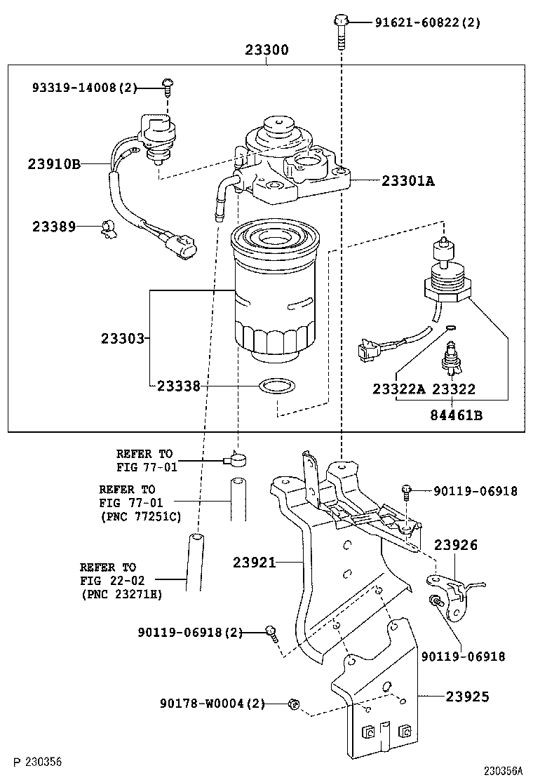 TOYOTA 23390-33010 - Degvielas filtrs ps1.lv