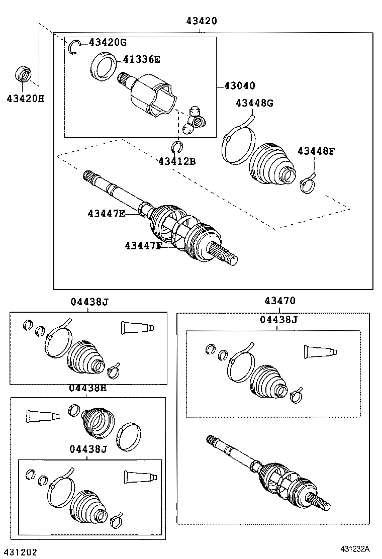 TOYOTA 43470-49305 - Šarnīru komplekts, Piedziņas vārpsta ps1.lv