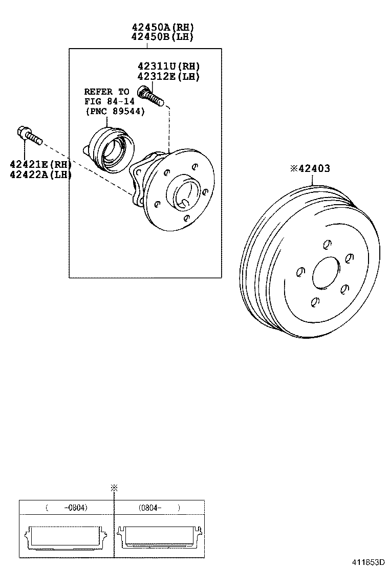 TOYOTA 42450-47030 - Riteņa rumbas gultņa komplekts ps1.lv