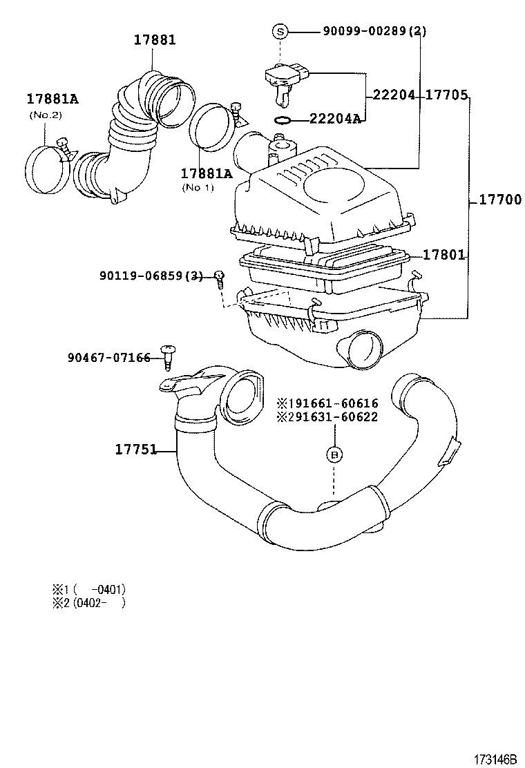 TOYOTA 1770022120 - Gaisa filtrs ps1.lv