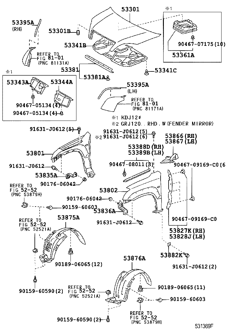 TOYOTA 5387660040 - Apdare, Riteņa niša ps1.lv