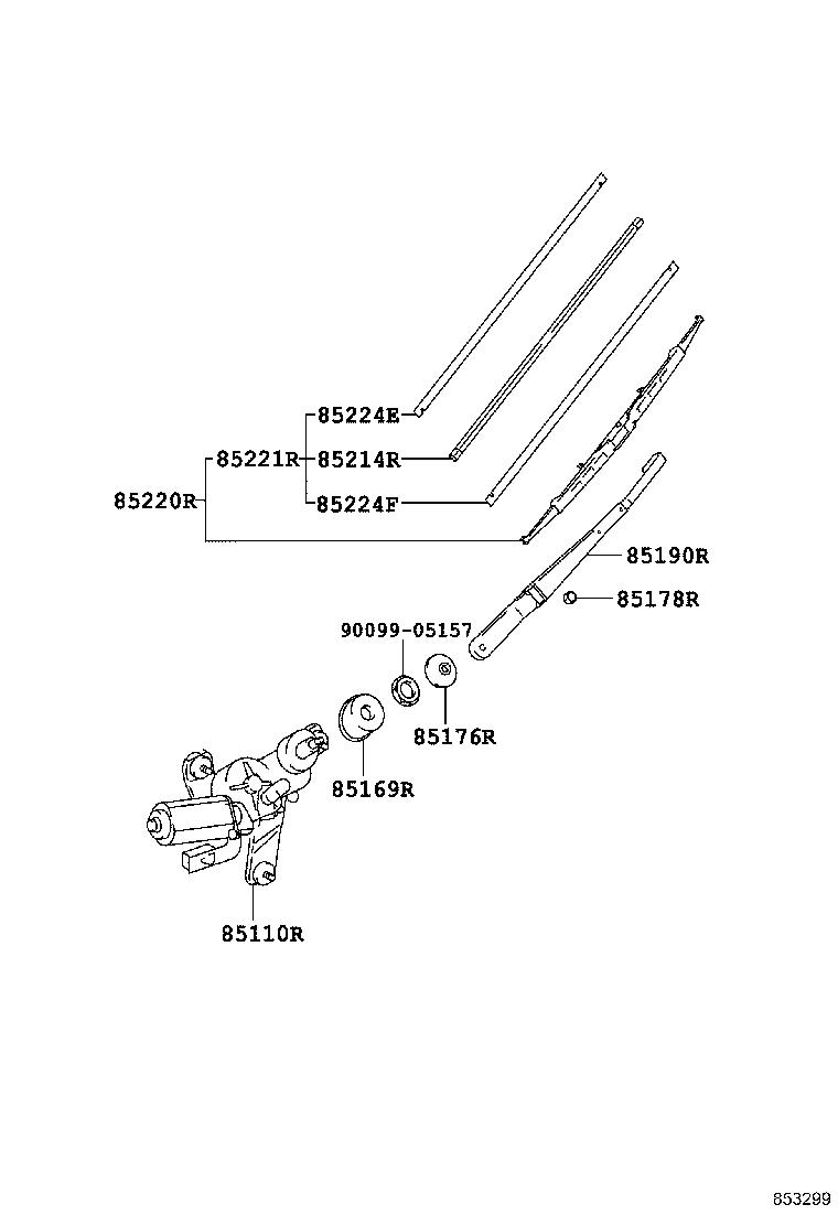 TOYOTA 8524230040 - Stikla tīrītāja slotiņa ps1.lv