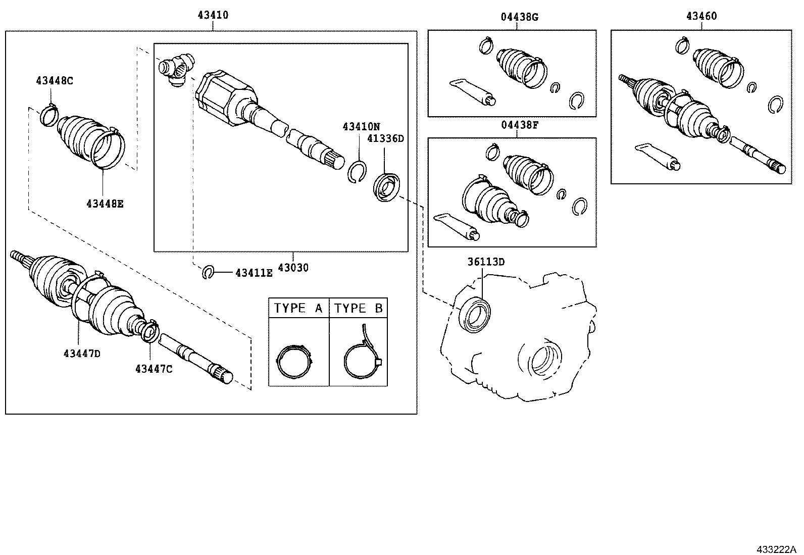 TOYOTA 4346049106 - Šarnīru komplekts, Piedziņas vārpsta ps1.lv