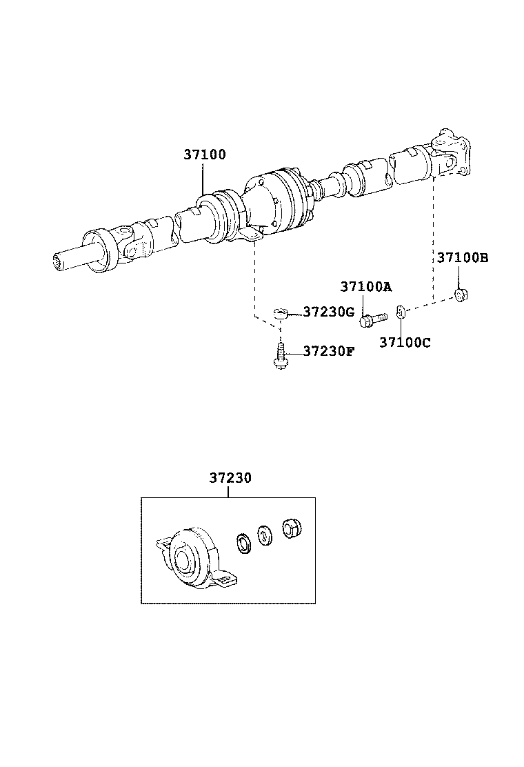 TOYOTA 37100-42060 - Kardānvārpsta, Galvenais pārvads ps1.lv