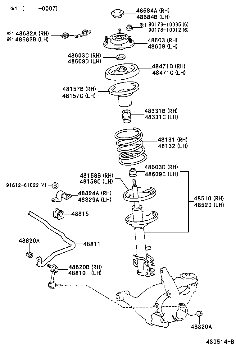 TOYOTA 48331-05020 - Putekļu aizsargkomplekts, Amortizators ps1.lv