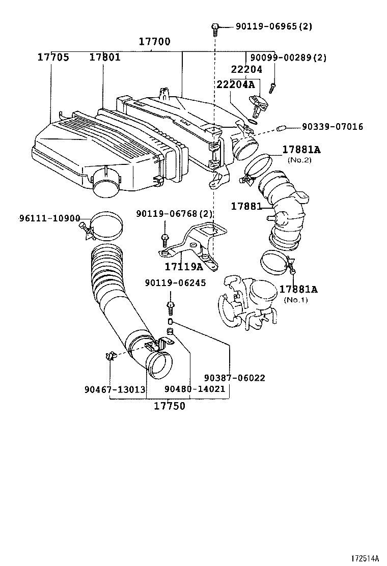 TOYOTA 17801-28010 - Gaisa filtrs ps1.lv