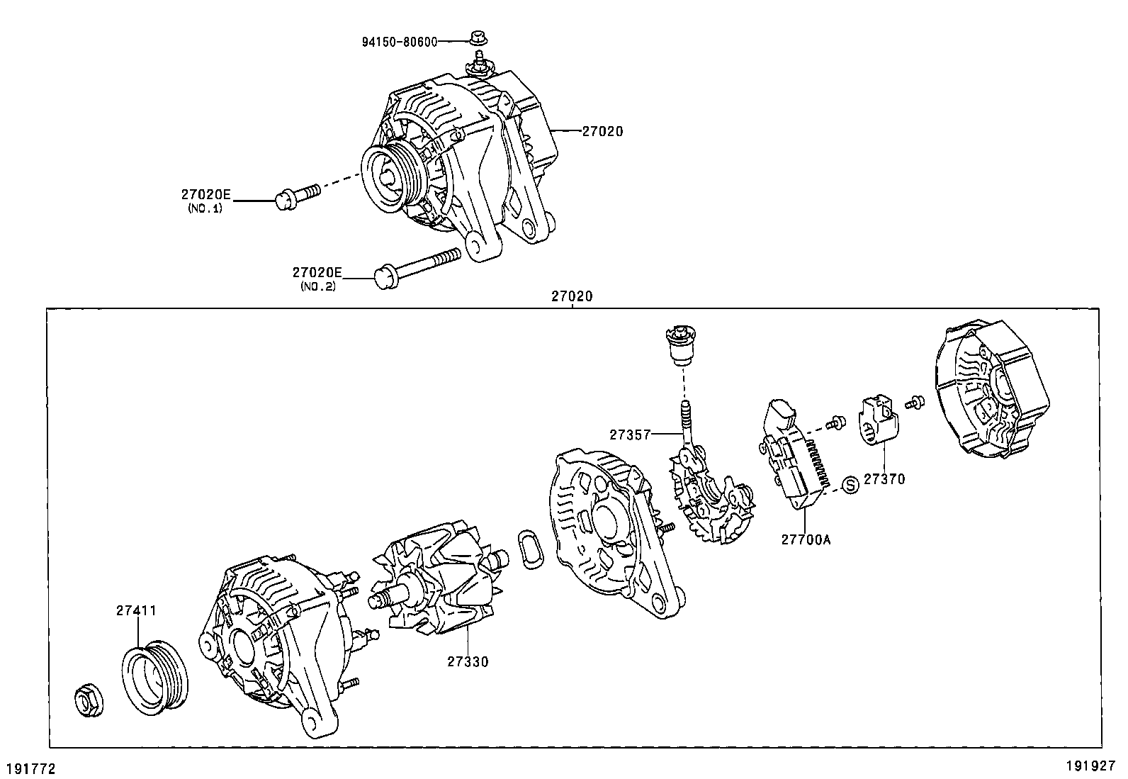 TOYOTA 27060-22130 - Ģenerators ps1.lv