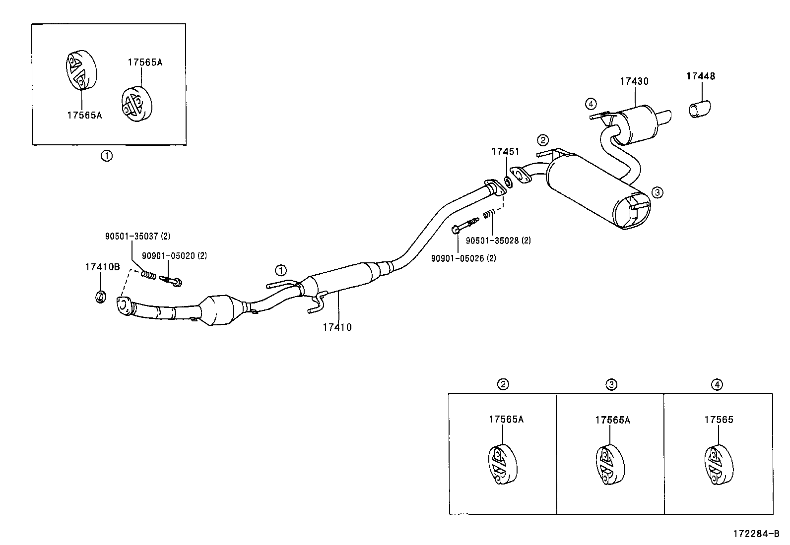 TOYOTA 17451-22040 - Blīvgredzens, Izplūdes caurule ps1.lv