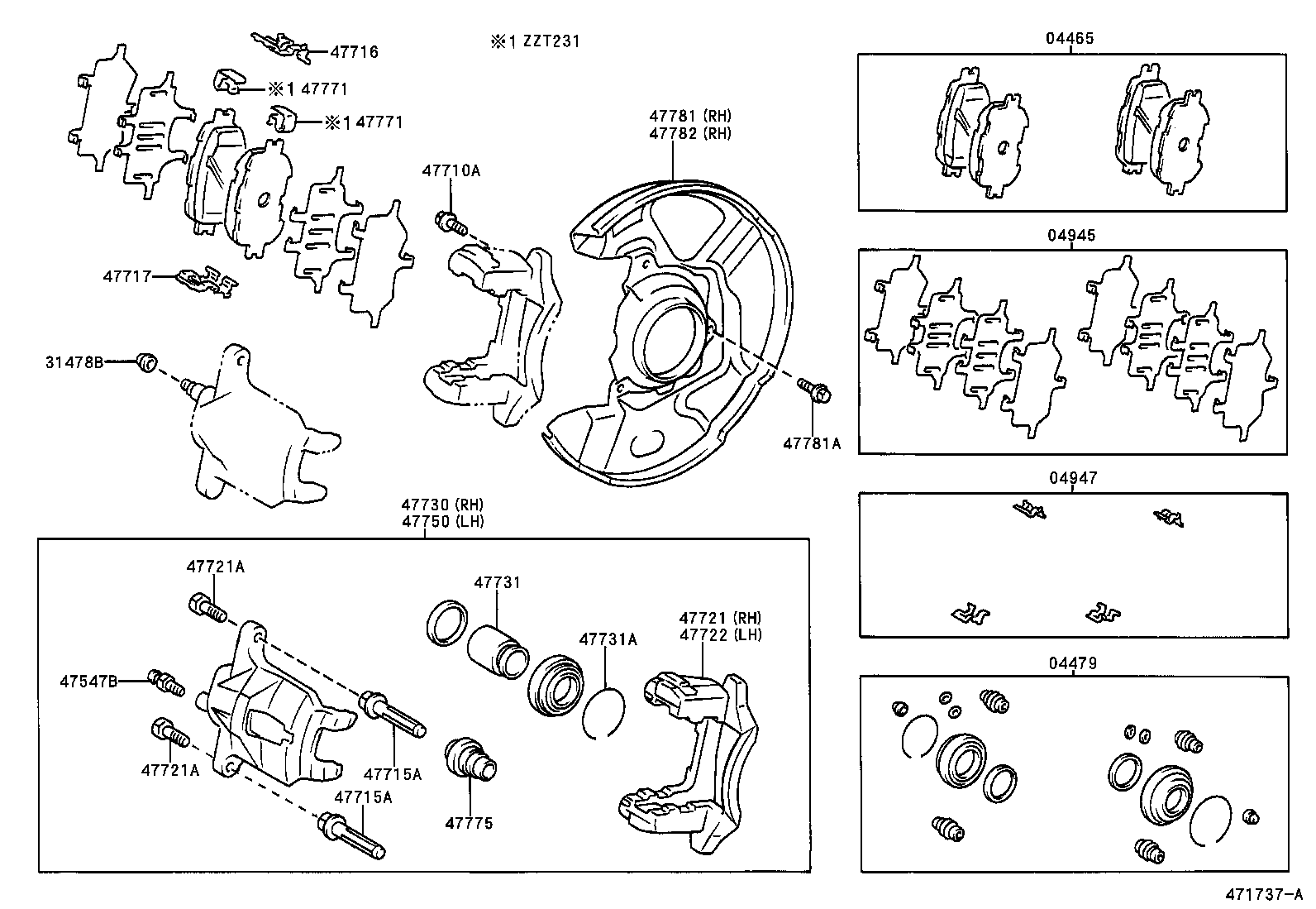 Daihatsu 04479-20330 - Remkomplekts, Bremžu suports ps1.lv