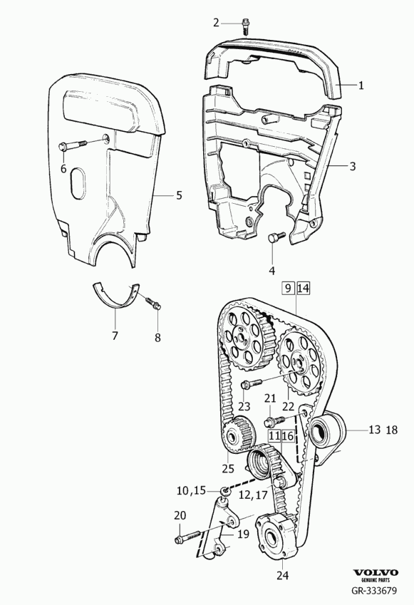 Volvo 6842593 - Spriegotājrullītis, Gāzu sadales mehānisma piedziņas siksna ps1.lv